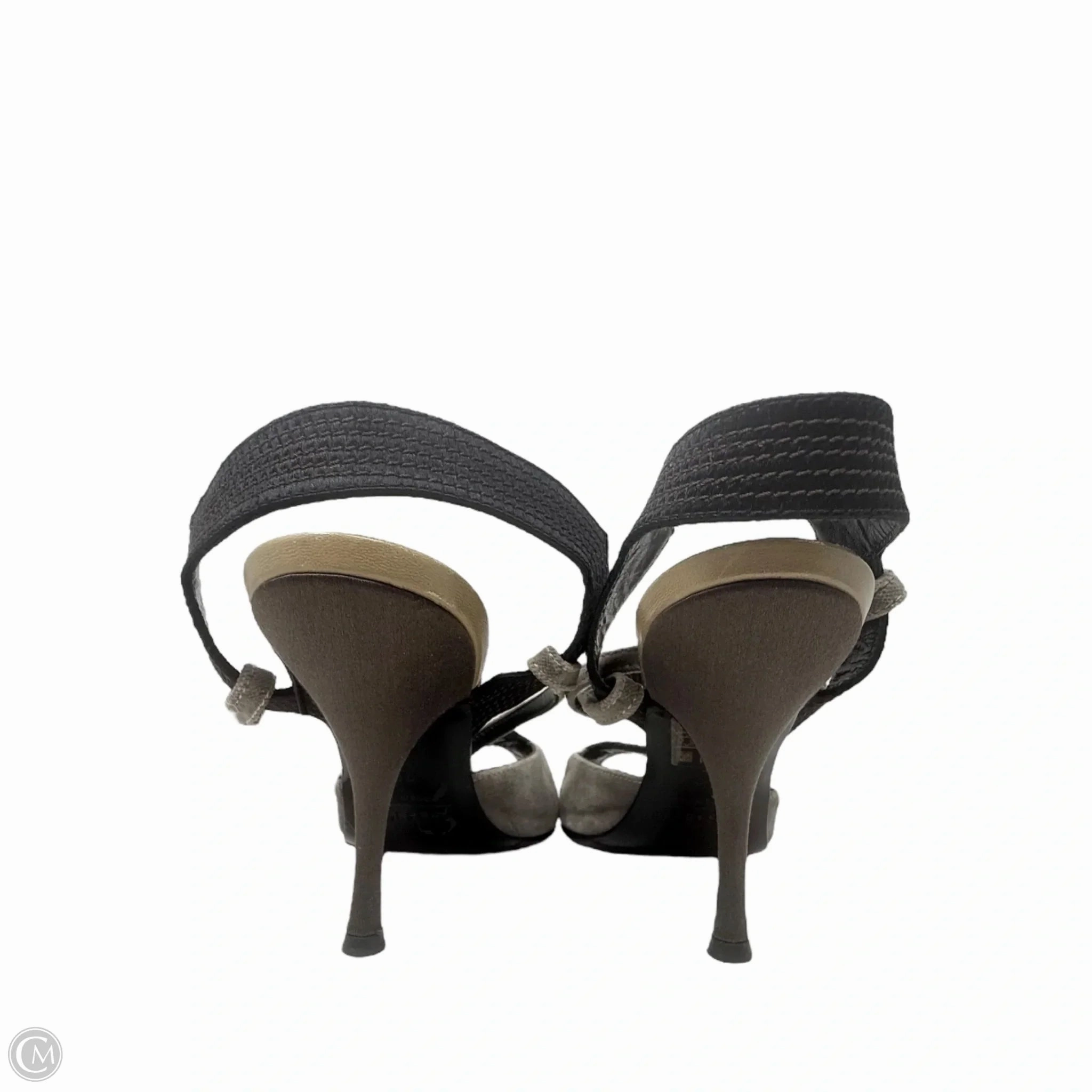 Velvet Stone Stiletto Sandals By Fratelli Rossetti In Taupe, Size: 9