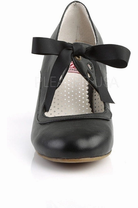 WIGGLE-32 Pump | Black Faux Leather