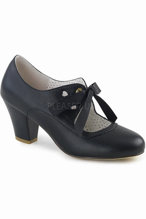WIGGLE-32 Pump | Black Faux Leather