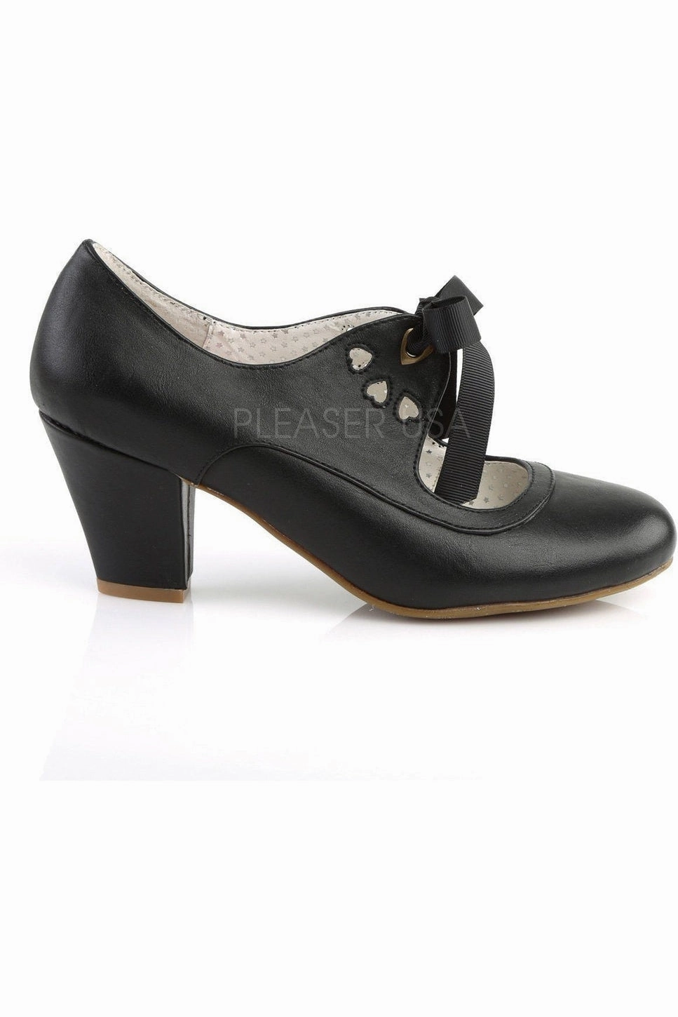 WIGGLE-32 Pump | Black Faux Leather