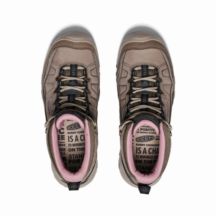 Women's Targhee IV Wide Waterproof Hiking Boot  |  Brindle/Nostalgia Rose