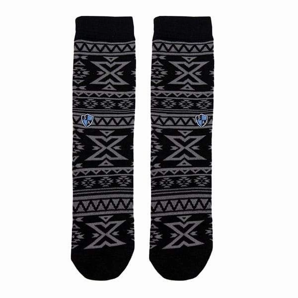 Woven Socks | Crew | Aztec | Blackout