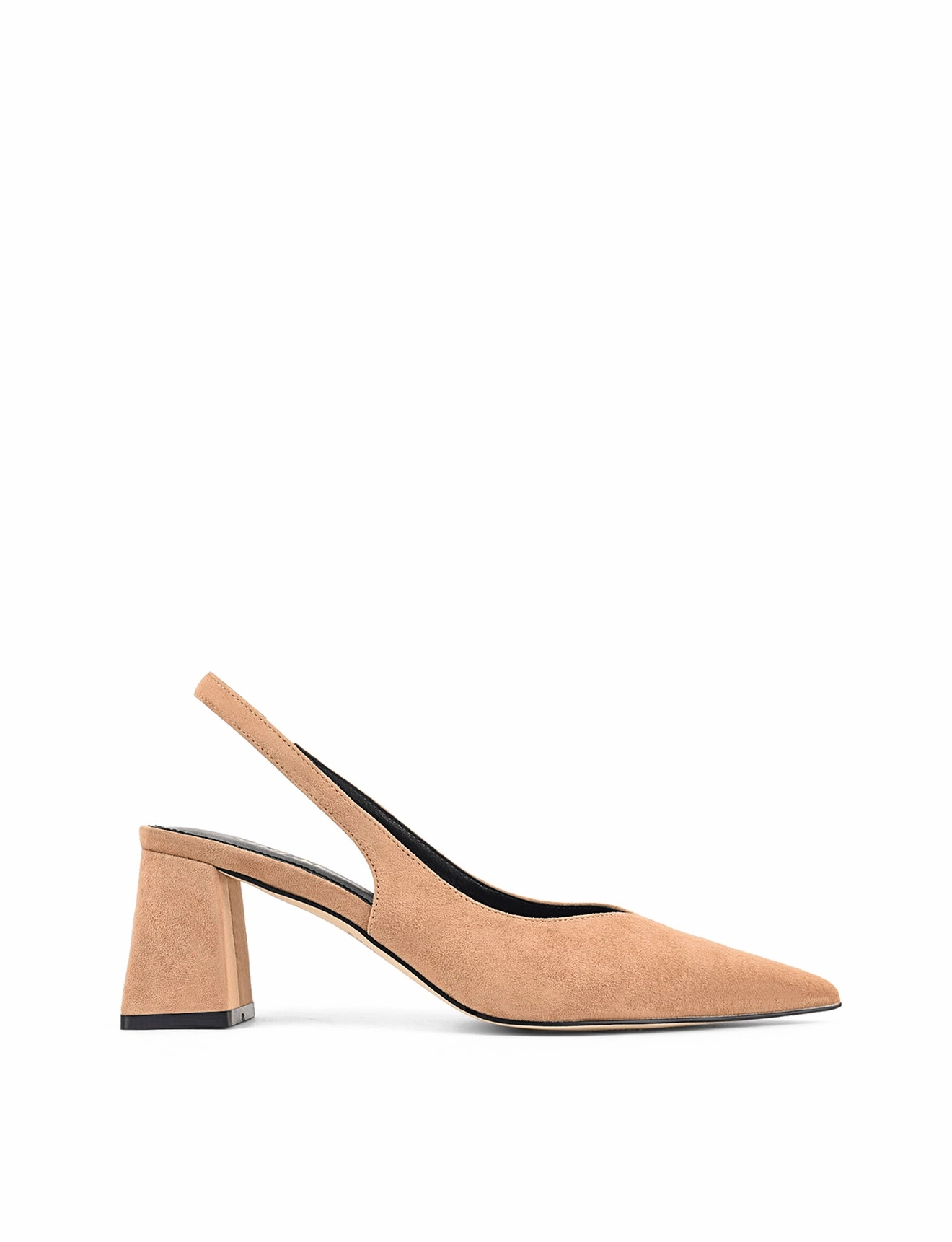 Yankee Slingback Block Heel - Camel Tan Suede