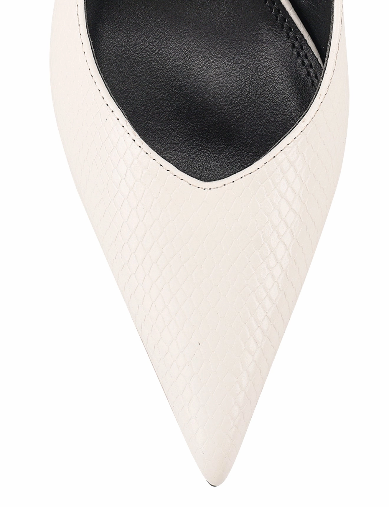 Yankee Slingback Block Heel - Chalk White Snake Leather