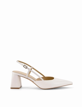Yasmine Slingback Heels - Chalk Leather