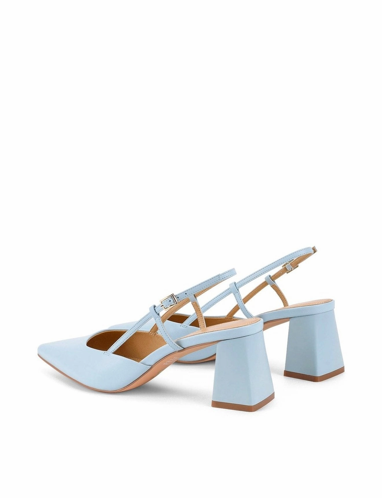 Yasmine Slingback Heels - Pale Blue Leather