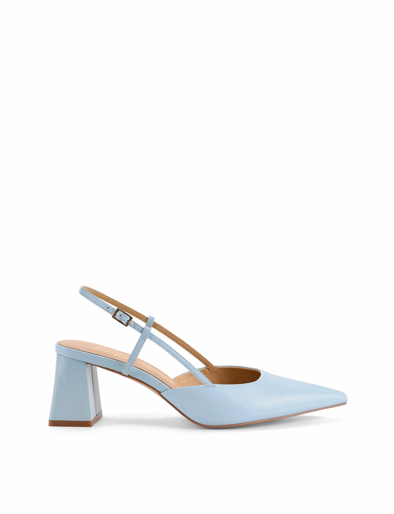 Yasmine Slingback Heels - Pale Blue Leather
