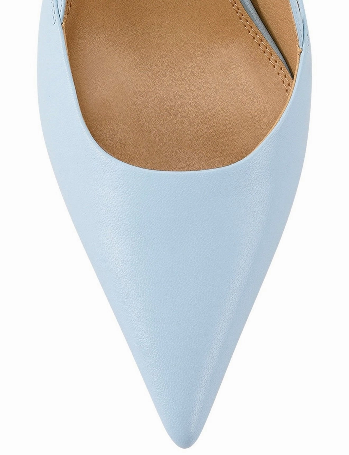 Yasmine Slingback Heels - Pale Blue Leather