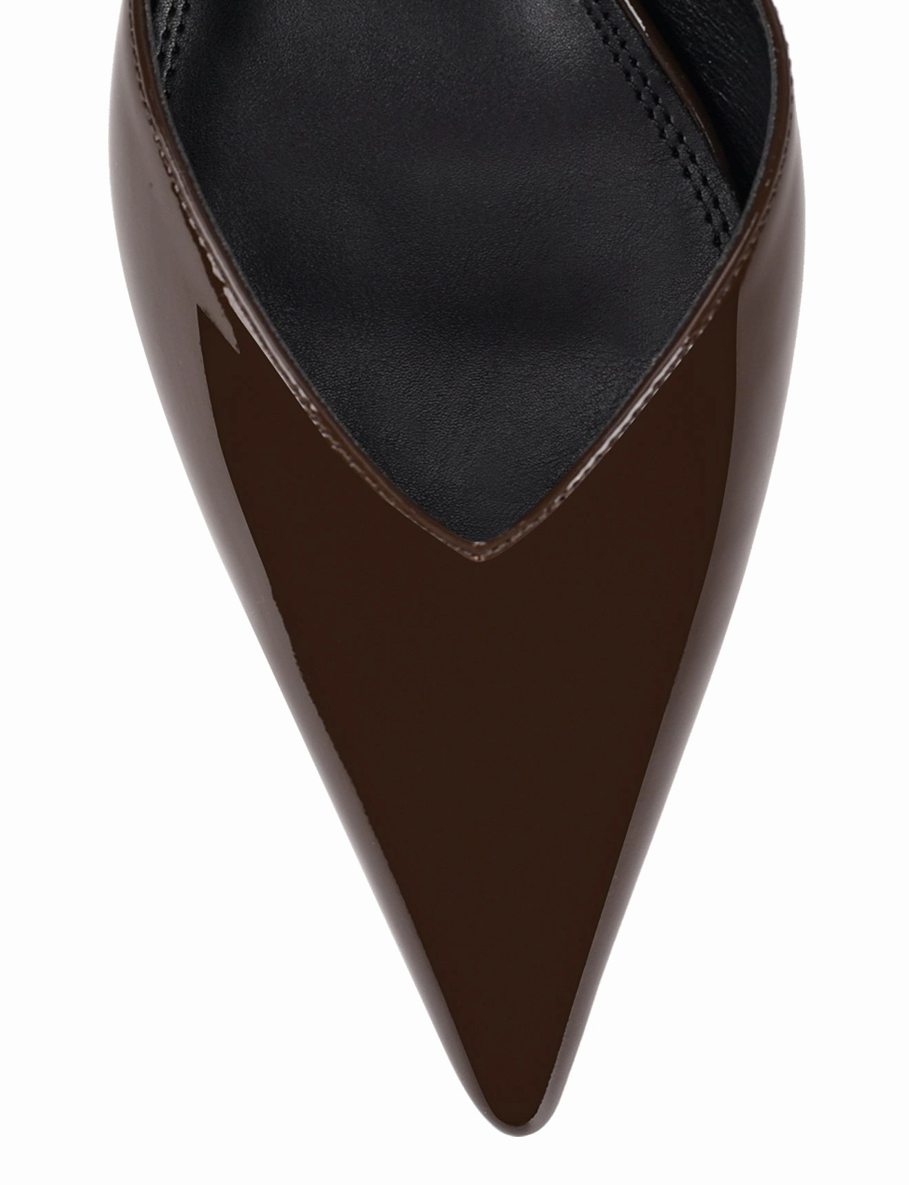 Yoco Slingback Kitten Heels - Chocolate Brown Patent Leather
