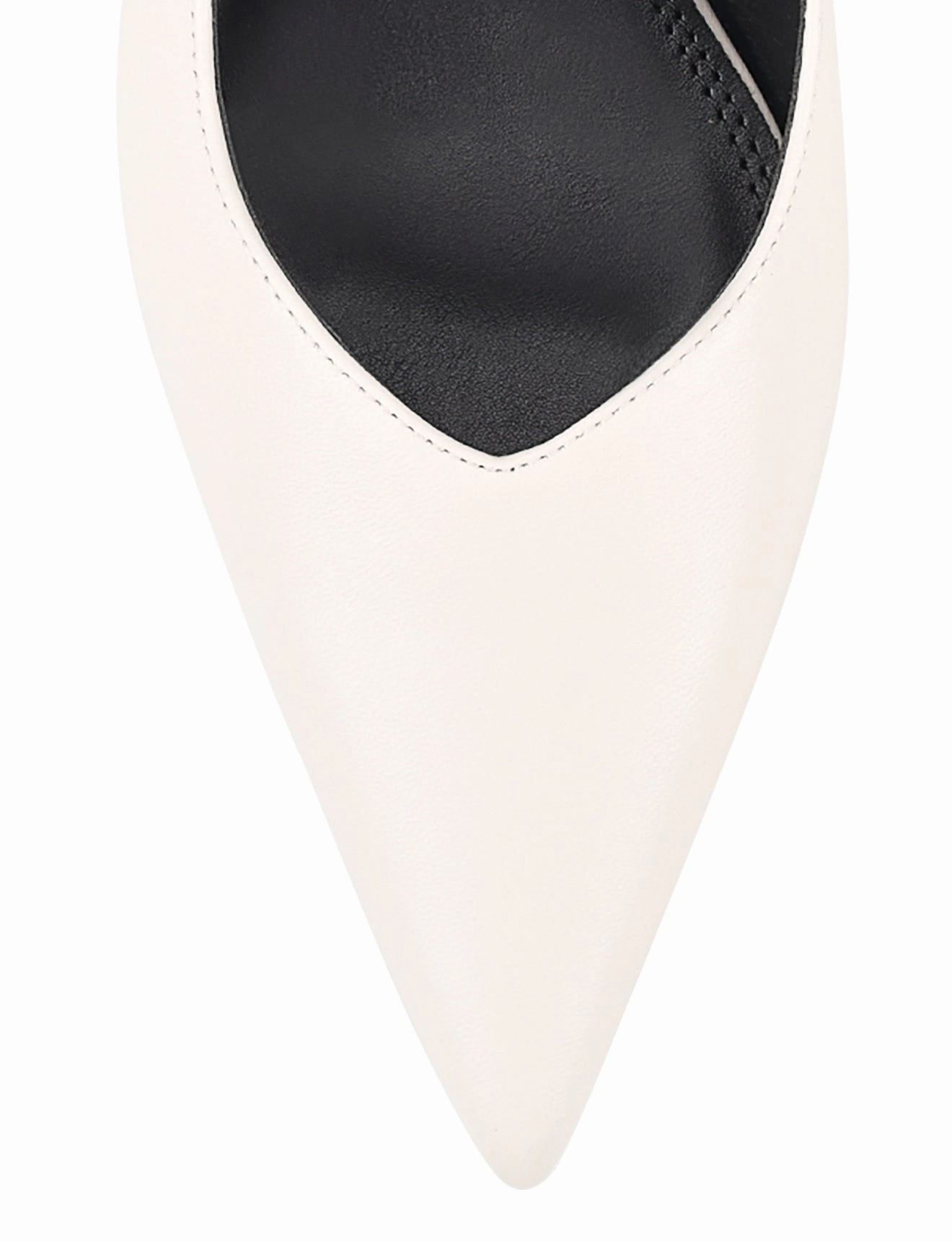 Yory Slingback Kitten Heels - Chalk White Leather