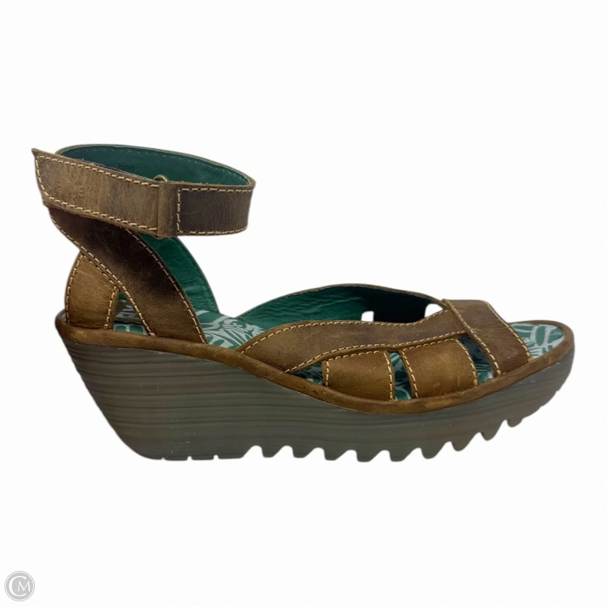 Yoza Shoes Heels Wedge By Fly London In Brown, Size: 9